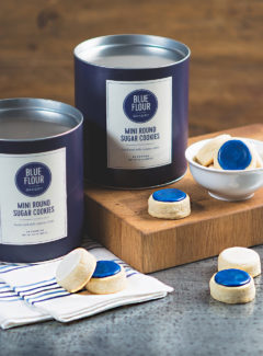 Mini Round Sugar Cookies Canister Blue Flour Bakery