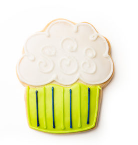 Light Green Navy Cupcake Sugar Cookie | Blue Flour Bakery