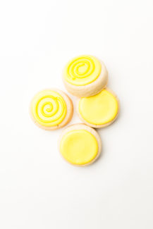 yellow with yellow round mini sugar cookies